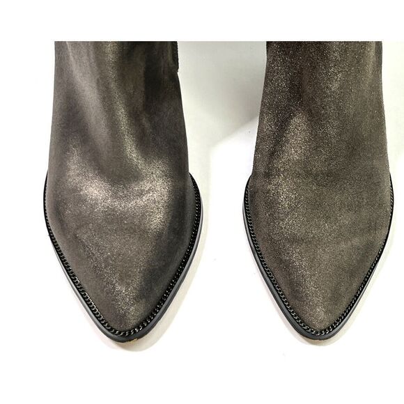 Corso Como Huey Dusted Metallic Leather Boot Size 8.5 US Gunmetal Dusted Chain - Picture 16 of 17